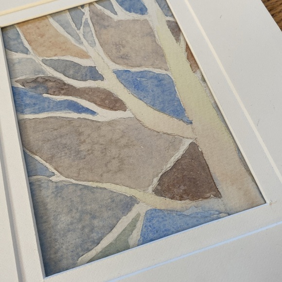 Original watercolour painting, abstract tree, white mat included - Picture 2 of 2